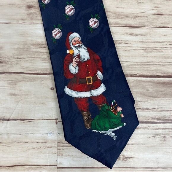 MEN'S COCA COLA SANTA CLAUS CHRISTMAS NECK TIE - Picture 1 of 7